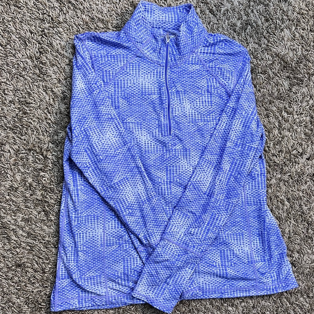 Kirkland Costco workout sweater purple great condition long length